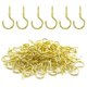 thumbnail image 1 of Biaungdo Ganchos para copas de techo de 1.0 in, ganchos para tornillos, ganchos para copas de techo, tornillos autorroscantes, ganchos dorados, 100 unidades, 1 of 5