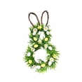 thumbnail image 2 of PpgejGEK Easter Bunny Shaped Wreath 19.68x11.81 Inches Green Plastic Door Hanging with Bow and Bunny Ear for Spring Holiday Decoration Indoor Outdoor Display, 2 of 8