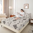 thumbnail image 4 of jejeloiu Bohemian Bull Skull Twin Sheet Set (3-Piece) Aztec Geometric Ultra Soft Decor For Men Women, 4 of 7
