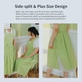 thumbnail image 6 of Double Sided Cotton Linen Apron for Women with Pocket, V-neck and Flat-neck Split Pinafore for Kitchen Garden Cooking, 6 of 6