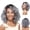 Gray, variant on DOPI Human Hair Wigs For Women Black Color Natural Lace Hair Fashion Women's Sexy Full Wig Short Wig Curly Wig Styling Cool