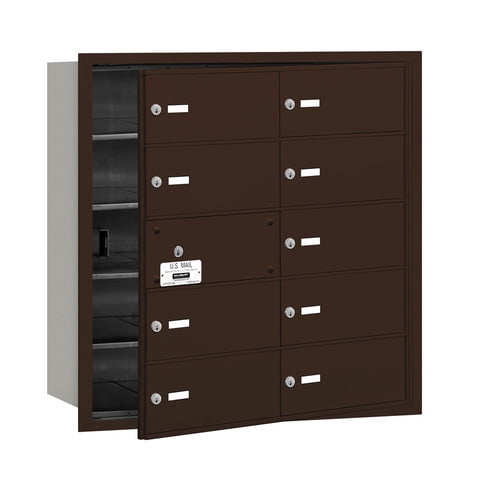 4B+ Horizontal Mailbox (Includes Master Commercial Lock) - 10 B Doors (9 usable) - Bronze - Front Loading - Private Access