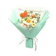 thumbnail image 3 of Ramo de flores de ganchillo hecho a mano con rosas artificiales para decoración del hogar para mamá Flores de color naranja, 3 of 9