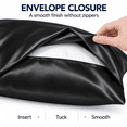 thumbnail image 5 of COOKEY Satin Pillowcases Queen 2 Pack with Envelope Closure, Black Silk Pillow Cases Set of 2,Pillow Covers 20×30inch., 5 of 9
