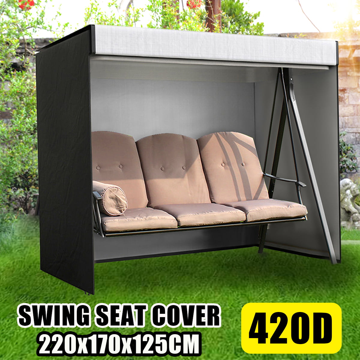 6-Colors 2Pcs Waterproof & UV Resistant Swing Hammock Seat Canopy+Chair