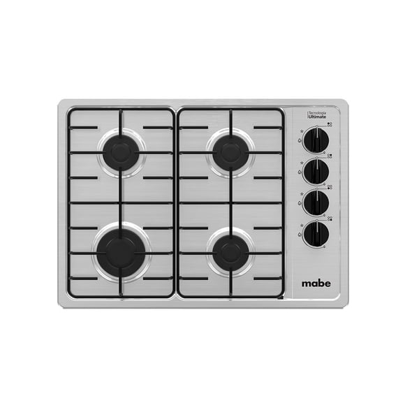 Parrilla de Gas Mabe 60 cm Acero Inoxidable 4 Quemadores Empotrable