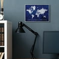 thumbnail image 2 of Adventure Awaits Sentiments Navy World Map 20 in x 16 in Framed Painting Art Prints, by Stupell Home Décor, 2 of 7