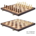 thumbnail image 5 of AMEROUS 2 in 1 Magnetic Wooden Chess and Checkers Game Set for Kids Adults, 15 inches Chess Board Games, 2 Extra Queens - Gift Package, 5 of 9