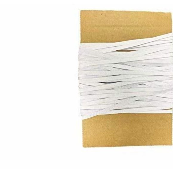 Foamma Elastic 1/4" Wide, 50 Yards, White, Stretch Elastic Band, Braided Elastic Cord, Elastic Rope, Bungee, Stretch Knit Elastic Spool, for Sewing