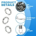thumbnail image 3 of Uxcell Round Split Ring 100 Pcs 0.2 inch x 0.7 mm Small Split Rings with Double Loops Metal Small Key Circle Silver, 3 of 7