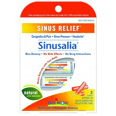 Boiron Sinusalia Sinus Homeopathic Medicine 2 Tubes 160 (Best Homeopathic Medicine For Scalp Psoriasis)