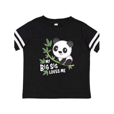 

Inktastic My Big Sis Loves Me- cute panda Gift Toddler Boy or Toddler Girl T-Shirt