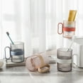 thumbnail image 4 of Ongmies Bathroom Products Clearance Clear Mouthwash Cup Striped Plastic toothbrush Cup With Handle for Bathroom Home Decor Home C, 4 of 5