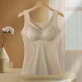 thumbnail image 2 of Fashion Clothing Women's Underwire One Smooth U Light T Shirt Convertible Bra Womens Camisole Shelf Bra Lace Top Womens Layering Tops Loose Fit Women Top Lace Camisole for Women plus Lunch L Beige 3XL, 2 of 7