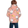 thumbnail image 3 of Bingfone Rabbit So Cute Pattern Youth Classic Hoodies Soft Hooded Pullover Sweatshirts for Girls and Boys, 3 of 6
