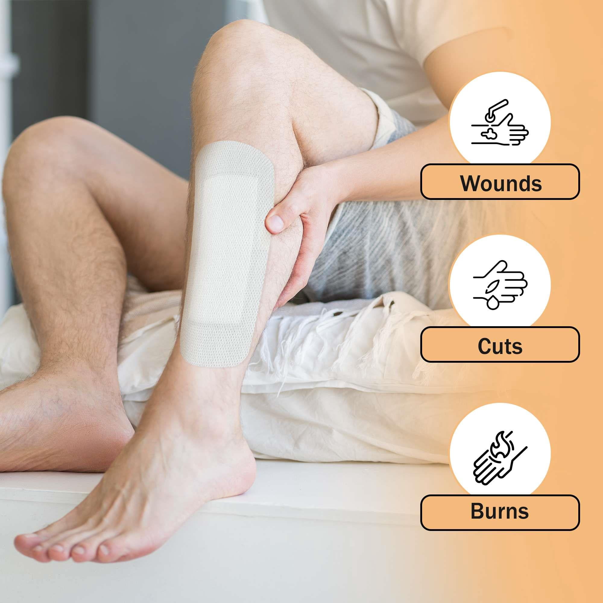 Tender Gentle XL Island Dressing Bordered Gauze 4"x14 - 25 Gauze Bandages for Wound Protection - Individually Packed Non-Stick Pad with Adhesive Border, Ultra Soft and Breathable
