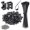 Black, variant on 100 Pcs Cable Zip Tie Saddle Type Mounts Base with 100 Pcs 8" Cable Ties and 100 Pcs Tapping Screw, Wire Cable Clips Organizer Holders Clamps Black