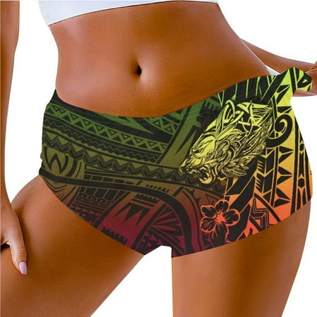 XIMIN Sweat Shorts for Women s Summer Hot Pants Polynesian Flower Print Tight Shorts Tummy Control Fitness Athletic Workout Running Yoga Gym Shorts
