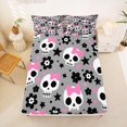thumbnail image 5 of Manfei Cartoon Halloween Skull Bed Sheets,Gothic Halloween Skeleton Full Size Sheets,4 Pieces,1 Flat Sheet,1 Fitted Sheet and 2 Pillowcases, 5 of 6