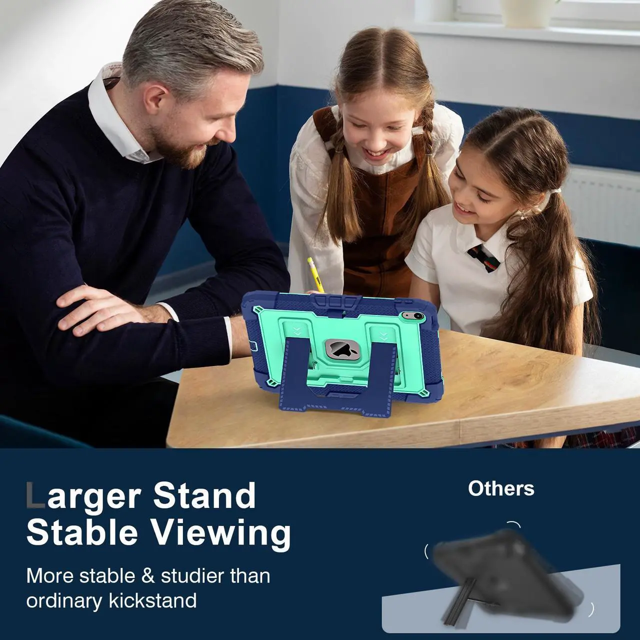Case for iPad (A16) 11th Generation 11 Inch 2025, iPad 10th Generation 10.9 Inch 2022, Fully-Body Rugged Shockproof Protective Cover with Kickstand Pencil Holder Shoulder Strap