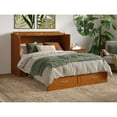 thumbnail image 3 of Hamilton Solid Wood Full Murphy Bed Chest w/Mattress and Storage in Light Toffee, 3 of 10