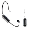 thumbnail image 2 of 2X Auriculares con Micrófono Inalámbrico de 2,4 G de Alcance, Micrófono de Mano y de Diadema, Modo Dual para Enseñanza, Instructores de Fitness, 2 of 8