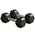 thumbnail image 1 of Soozier Total 20lbs(10lbs Each) Rubber Dumbbell Weight Set for Fitness Training, 1 of 9