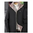 thumbnail image 5 of Nueva chaqueta impermeable y cortavientos con cuello alto y capucha para hombre, ropa de invierno de lana de cordero gruesa, chaqueta con capucha cálida y fría para hombre, 5 of 5