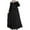 Black, variant on HNMKIU Seasonal Linen Retro Casual Maxi Dress Oversized Round Neck Ruffle Hem for Plus Sizes Maxi Dresses for Women Black,XL