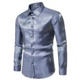 thumbnail image 2 of HBYJLZYG Men's Business Shirts Solid Long Sleeve Casual Button Down Shirts Pocket Tops - Stretch & Wrinkle Free, 2 of 9
