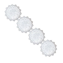 ZOURIH 4 Pieces 8 inch Lace Doilies for Tables Crochet Doilies Vintage Cotton Lace Coasters Handmade Round Placemats Rustic Table Decor for Kitchen Dining Room Wedding Cup Vase Decoration,White