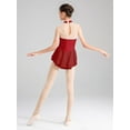 thumbnail image 5 of Alvivi Robe de Danse Sans Manches Patinage Artistique pour Grande Fille Rouge 16, 5 of 5