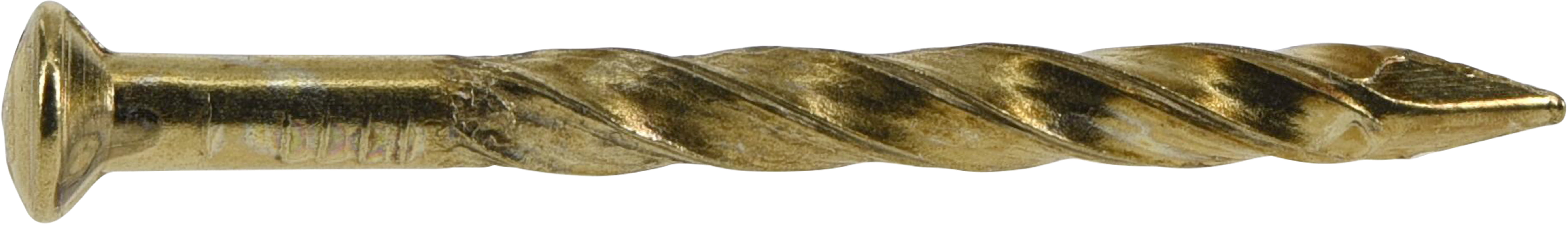 (2 pack) Fas-n-tite Spiral Nails, 13 x 1-1/4", Steel, Brass Plated, Brass Color, 1.0 oz pack