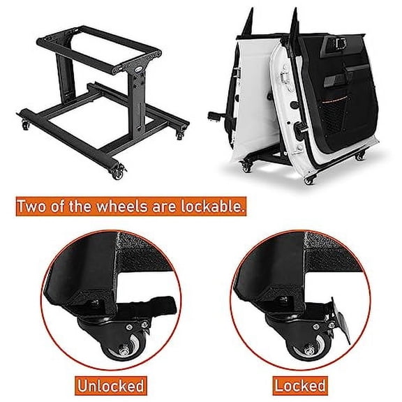 u-Box Doors Storage Cart Hanger Rack Bracket Compatible with 1997-2025 Jeep Wrangler TJ JK JKU JL JLU Gladiator JT 2/4 Doors & 2021-2025 Ford Bronco
