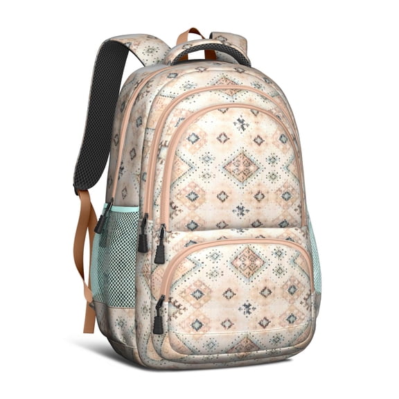Boho Bohemia Flower Backpack for School,Cute School Bag,Schoolbag with Adjustable Shoulder Straps & Padded Back,16.9 Inch