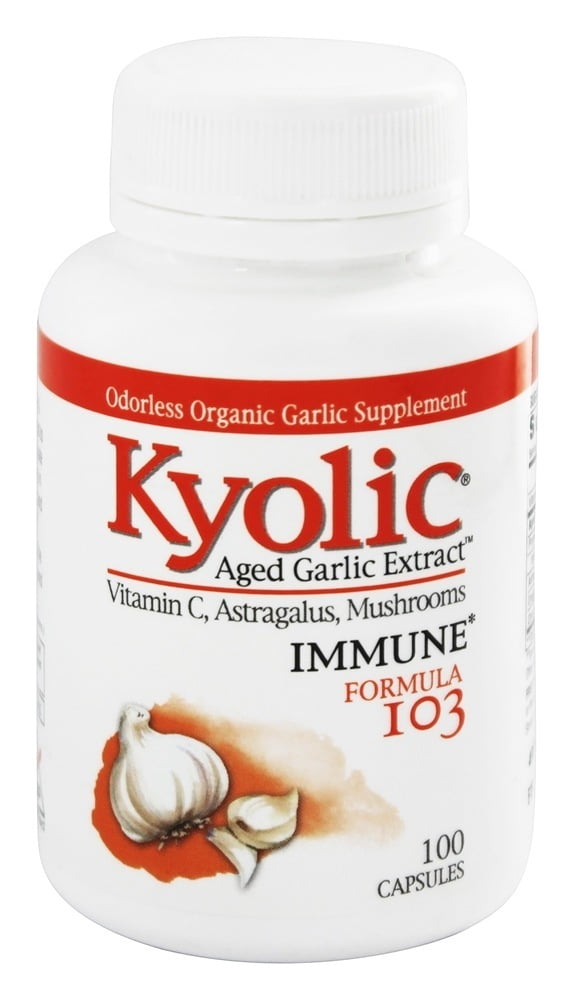 Kyolic Cardiovascular Formula, 100 Odorless Organic Garlic Supplement Capsules, 300 count