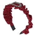 thumbnail image 3 of Unique Bargains 1 Pc Hairband Bow Rhinestone Hair Accessories for Women Wine Red, 3 of 5