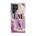 thumbnail image 1 of Personalised Violet Marble Initials Samsung Galaxy S22 Ultra Case,iPhone 14 Pro Max, 1 of 4