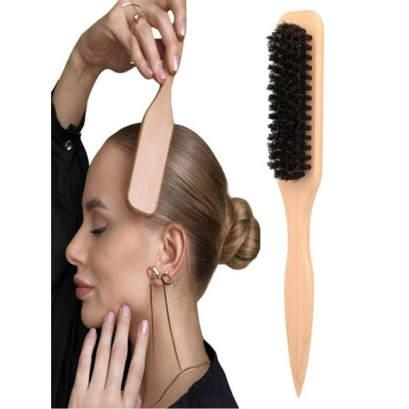 Mozhitti For Sleek Ponytail Bun Backcombing Hair Styling Brush Slick Back Hair Brush Hairdressing Comb