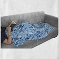 thumbnail image 6 of Dutch Soft Flannel Fleece Throw Blanket, Elements from Nature and Architecture of Netherlands in Blue Tones, Cozy Plush for Indoor and Outdoor Use, 50" x 70", Pale Blue Navy Blue, by Ambesonne, 6 of 6