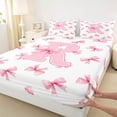 thumbnail image 4 of Erosebridal Girls Letter R Bow Bed Sheets,Cute Bows Kawaii Bowtie King Sheets For Girls Teens 4pcs, 4 of 6