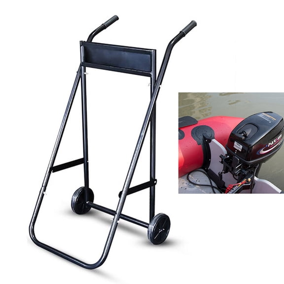 18.5*15.75*35.24in Outboard Motor Engine Trolley Stand Engine Carrier Transport Dolly 2* Side Support Bars