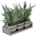 thumbnail image 2 of Northlight 10.25” Artificial Potted Lavender Plant in Distressed Wooden Tray, 2 of 3