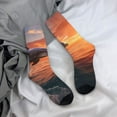 thumbnail image 5 of Disketp Sunset Dancing Dolphin B Unisex Crew Socks Lightweight Breathable Ventilation Ankle Socks, Mid-calf socks for Daily, 5 of 6