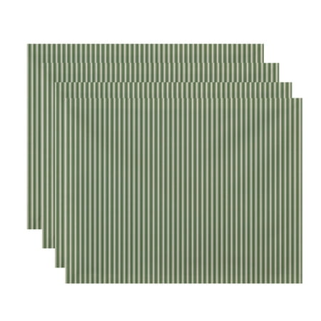 

Simply Daisy 18 x 14 inch Ticking Stripe Placemat (set of 4) Green
