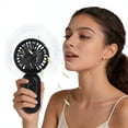 thumbnail image 6 of Lunxisen 3 Pcs Portable Handheld Personal Fan USB Rechargeable Battery Operated Three Speed Cooling for Travel Outdoor, 6 of 8