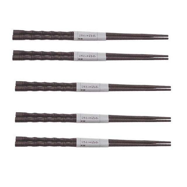 HBFAGFB Wooden Chopsticks Reusable Dishwasher 5 Pairs Portable Tableware Easy to Clean Brown