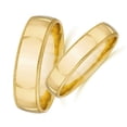 thumbnail image 3 of Pompeii3 Matching Gold His Hers Polished Wedding Band Ring Set, 3 of 5