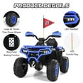 thumbnail image 6 of Kids ATV 4 Wheeler, 24V Ride on Toys with 2 Seater, Electric Car w/ Bluetooth/MP3 ,and Flag,Blue, 6 of 10