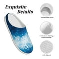 thumbnail image 5 of Disketp Blue Glitter Sparkles Women's Men's Slippers Plush Slip-On House Slipper for Winter Indoor Soft Cushion Non-slip Fluffy Slides Slippers-8, 5 of 7